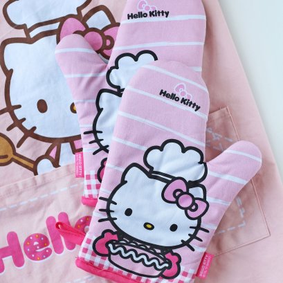 ถุงมือกันความร้อน คิตตี้ 1 คู่ Hello Kitty 2 Pcs. oven mitt
