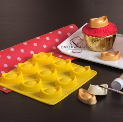 พิมพ์ซิลิโคน รูปทองก้อน ตรุษจีน 9 ช่อง