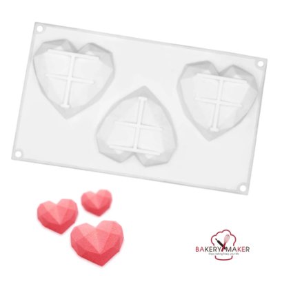 พิมพ์ซิลิโคน รูปหัวใจ 3 ช่อง Diamond