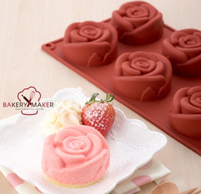 พิมพ์ซิลิโคน รูปกุหลาบ 6 หลุม