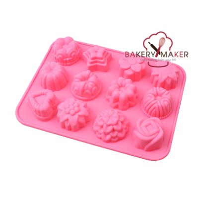 พิมพ์ซิลิโคน รูปดอกไม้ 12 แบบ