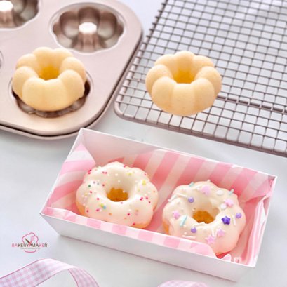 พิมพ์ โดนัท / เค้ก ลายดอกไม้ 4 หลุม Teflon