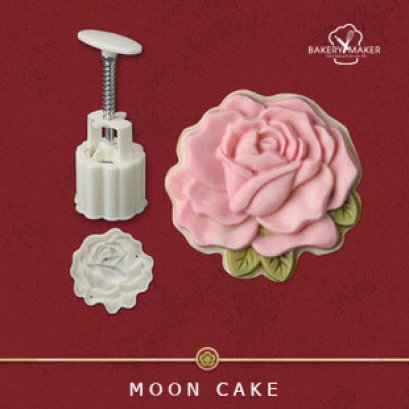 C11 พิมพ์ขนมเปี๊ยะ/ไหว้พระจันทร์ ลายกุหลาบ 75 กรัม