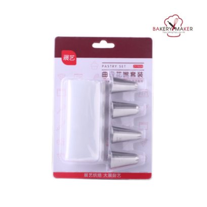 เซ็ทหัวบีบ 4 ชิ้น + ถุงบีบ