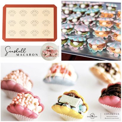 เสื่อรองอบ มาการอง รูปหอยเชลล์ Seashell Silpat