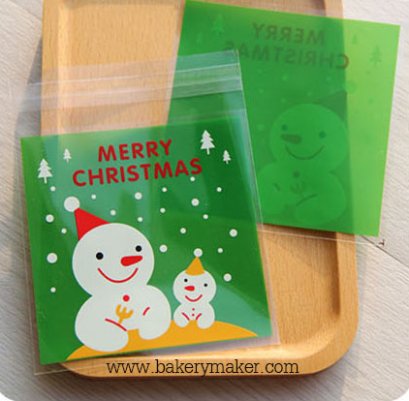 ถุงฝากาว Snowman เขียว (50 ใบ)