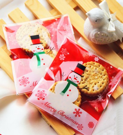 ถุงฝากาว Snowman แดง (50 ใบ)