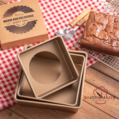 พิมพ์สี่เหลี่ยม เทฟลอน ถอดก้น  6 , 7 , 8 นิ้ว