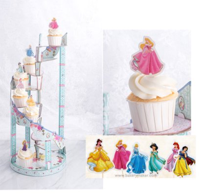 Princess ป้ายกระดาษปักตกแต่งคัพเค้ก 12 ชิ้น