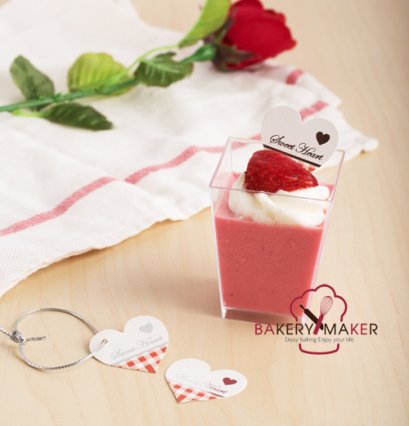 Sweet Heart ป้ายแท็กกระดาษ , ปักเค้ก รูปหัวใจ 20 ชิ้น