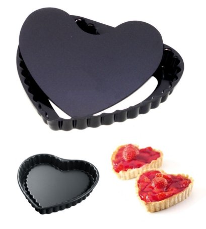 พิมพ์ทาร์ต ถอดก้น รูปหัวใจ 3 ขนาด Teflon