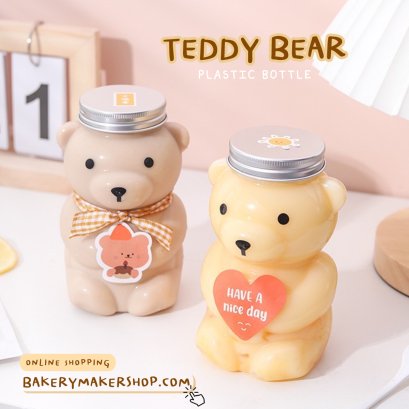 ขวดพลาสติก น้องหมี Teddy bear bottle 5 ใบ