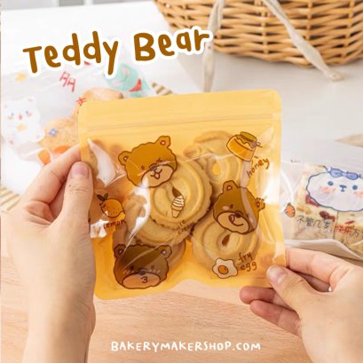ถุงซิป ลายหมีเท็ดดี้ Teddy Bear แพ็ค 10 ใบ