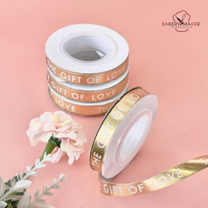 ริบบิ้นทองเงา The Gift Of Love 1 ม้วน