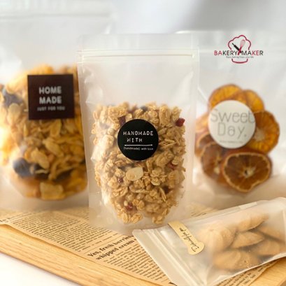 ถุงซิป ขุ่น ทรงตั้ง ขยายก้นถุง 20 ใบ