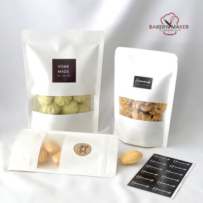 ถุงซิป กระดาษขาว หน้าต่าง  แพ็ค 20ใบ