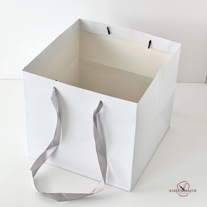 ถุงกระดาษสีขาว เชือกเทา