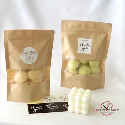 ถุงซิปล็อคกระดาษคราฟท์ หน้าต่าง 6 ขนาด/ แพ็ค 20 ใบ