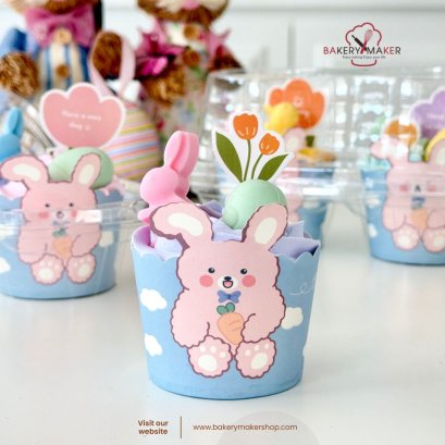 ถ้วยคัพเค้กลายกระต่าย Easter 50 ใบ