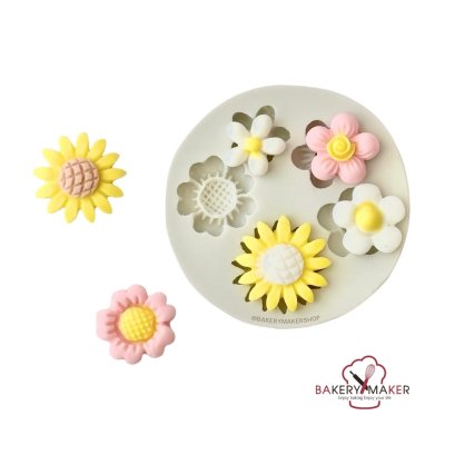 พิมพ์ฟองดองท์ รูปดอกไม้คละแบบ 5 ช่อง