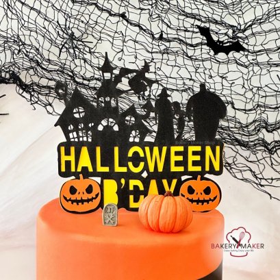 Halloween Day ป้ายกระดาษปักตกแต่งเค้ก 1 ชิ้น