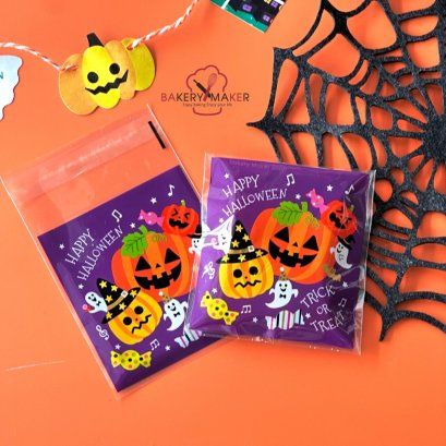ถุงฝากาว Happy Halloween ม่วง