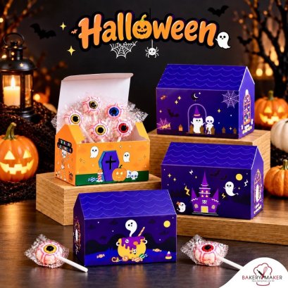 เซ็ทกล่องทรงบ้าน Halloween 8 ใบ