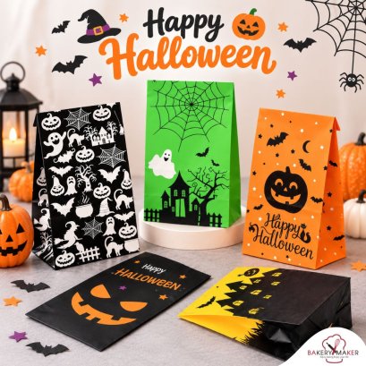 ถุงกระดาษพิมพ์ลาย ฮาโลวีน คละ 5 ลาย Halloween 10 ใบ