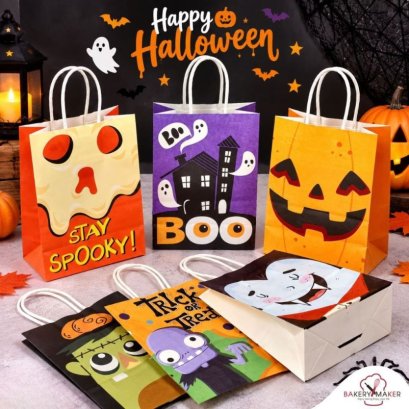 Halloween Bag ถุงหิ้วกระดาษคละ 3 ลาย 6 ใบ