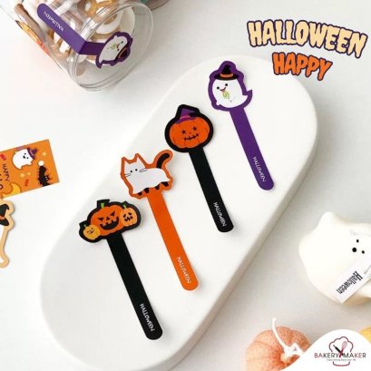 สติกเกอร์ฮาโลวีน 24 ดวง ทรงโบว์เหลี่ยม