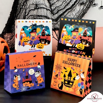 กล่องลายฮาโลวีน Halloween คละลาย 4 ใบ