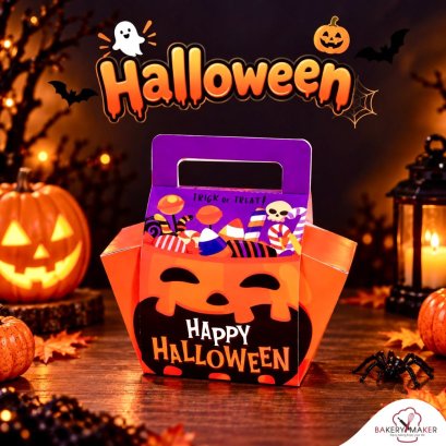 กล่องกระดาษพิมพ์ลายฮาโลวีนหูหิ้ว Halloween 5 ใบ