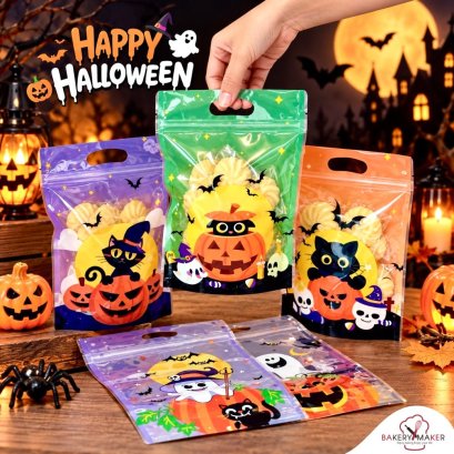 ถุงซิป Zip Bag คละลายฮาโลวีน Halloween 10 ใบ