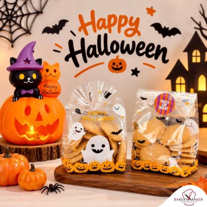ถุงขนม พลาสติกขยายข้าง 20ใบ Ghost Halloween