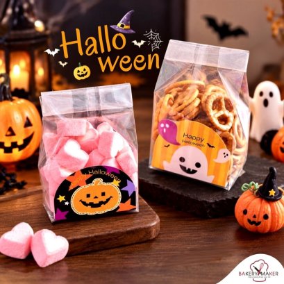ถุงใสพร้อมฐานรอง Halloween