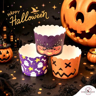 ถ้วยคัพเค้ก Halloween คละ 3 ลาย 50 ใบ