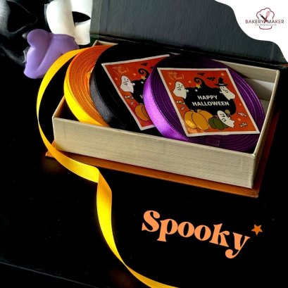 Halloween ริบบิ้นผ้า 1 ม้วน 22 เมตร