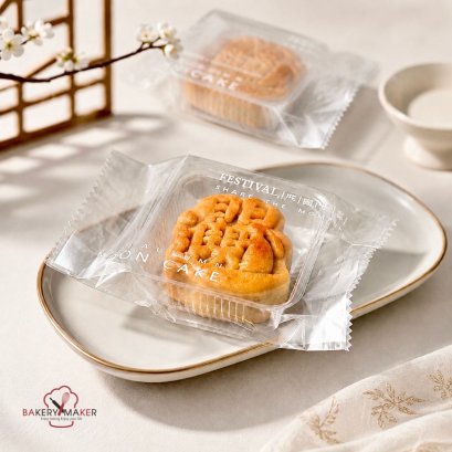 ถุงซีลขนมไหว้พระจันทร์ขยายข้าง Moon Cake  หน้าใสหลังเทา 50 ใบ