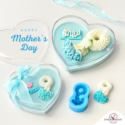 กล่องพลาสติกทรงหัวใจเนื้อแข็ง 5 ใบ