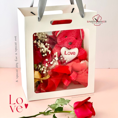 ถุงกระดาษสีขาว หน้าต่าง ทรงตั้ง 1 ใบ