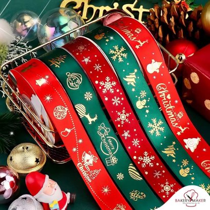 ริบบิ้น Christmas ม้วนละ 22ม. 7 สี