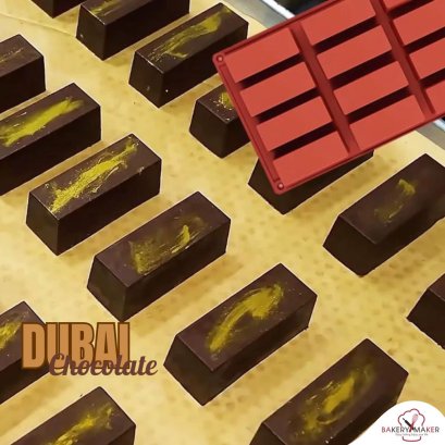 พิมพ์ซิลิโคนช็อคโกแลตดูไบ Dubai Chocolate สี่เหลี่ยมผืนผ้า /มูสเค้ก 12 ช่อง