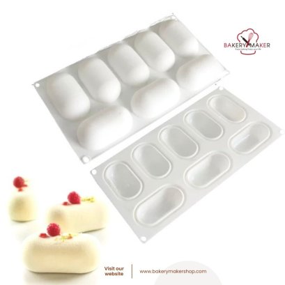 พิมพ์ซิลิโคนทรงแคปซูน 8 ช่อง