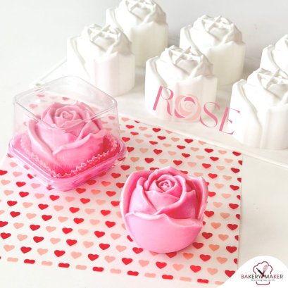 พิมพ์ซิลิโคนวุ้น/มูส กุหลาบ 3D  6 ช่อง