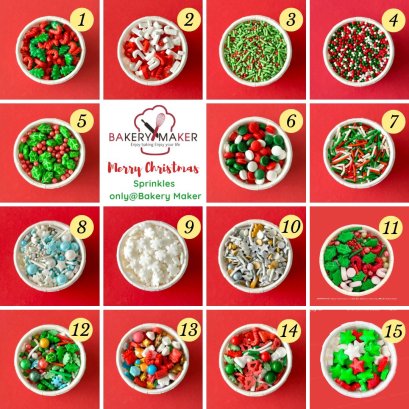 Christmas Sprinkles น้ำตาลตกแต่งขนมธีมคริสต์มาส 1 ขวด