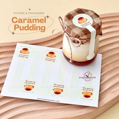 สติ๊กเกอร์คาด Caramel Pudding 30 ดวง