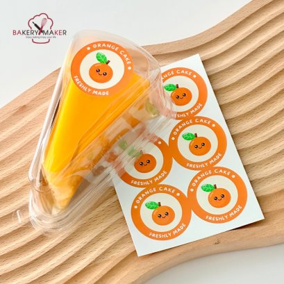 สติ๊กเกอร์เค้กส้ม Orange cake กลม 30 ดวง