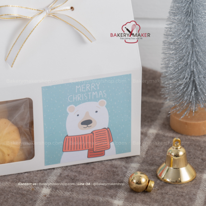 สติกเกอร์ X&#039;mas หมีขาว 12 ดวง