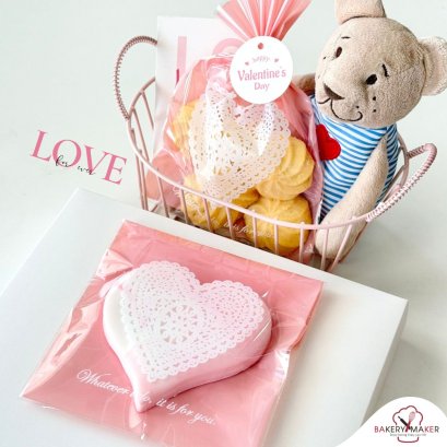 ถุงฝาแถบกาวพิมพ์ลายหัวใจ วาเลนไทน์ 20 ใบ