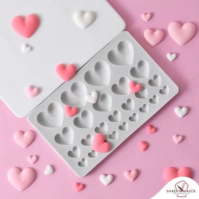 พิมพ์ซิลิโคน/ฟองดอง หัวใจคละไซด์